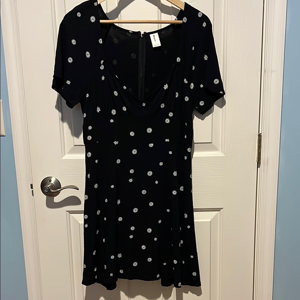 Abound Black Dress with White Floral Accents